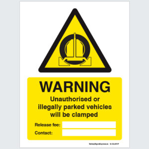 Clamping Sign Car Park Sign